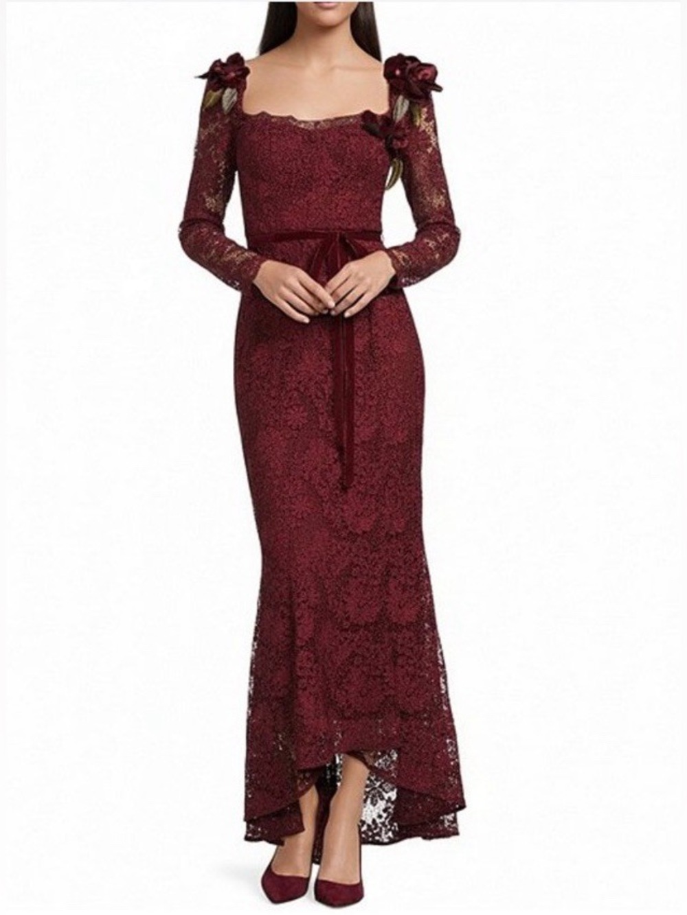 NWT Muse by Marchesa Sz 4 Cypress Corded Lace Floral Appliqué Sweetheart Dress